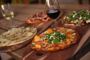 Oven baked rustic pizzas