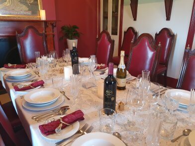 Table stting for Winemakers Dinner